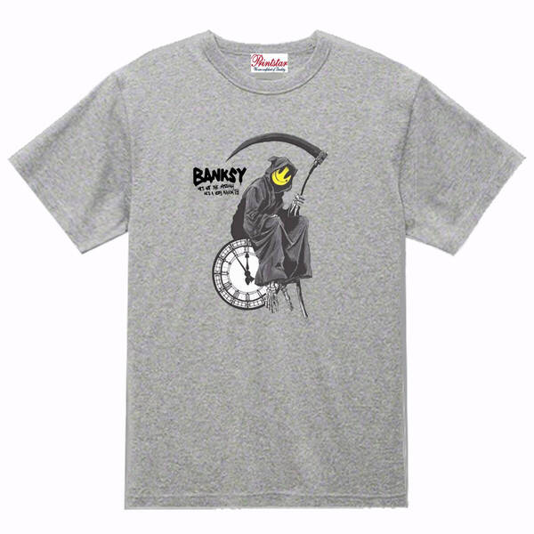 【バンクシー灰S】5oz終末時計Tシャツ面白いおもしろうけるネタプレゼント送料無料・新品