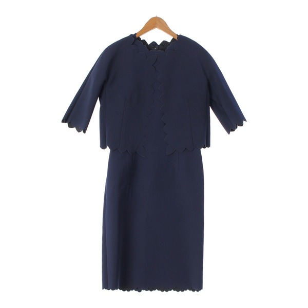 COMME des GARCONS コムデギャルソン 99SS ボンディング カーディガン ノースリーブ ワンピース セットアップ ネイビー AD1999 #A2855
