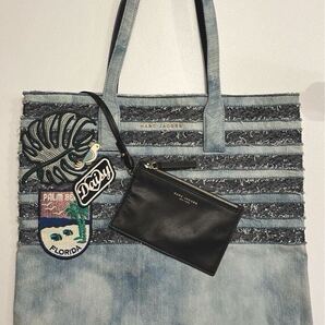 MARC JACOBS / WINGMAN /ウイングマン デニムショッピングトートバッグ / BLUE BLACK /マークジェイコブス / 2WAY ワッペン スパンコール