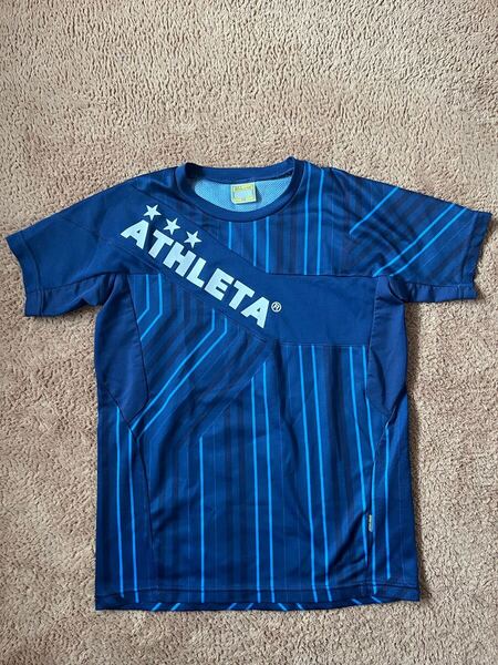 サッカー ウェア 半袖Tシャツ プラクティスシャツ アスレタ 150 青 フットサル ATHLETA