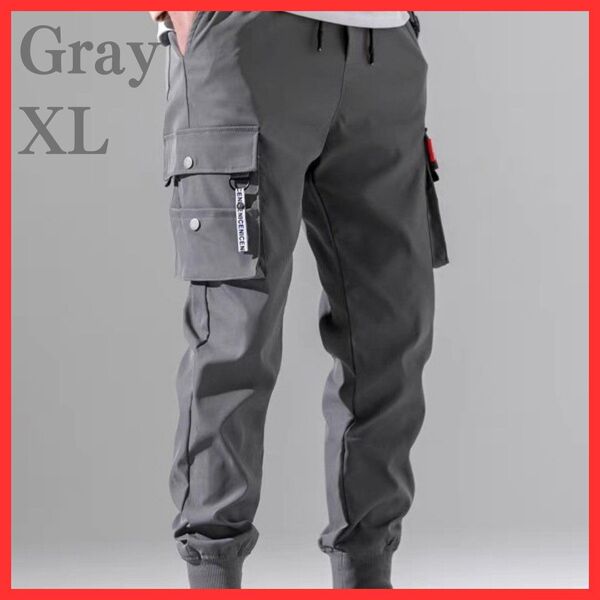 ジョガーパンツ グレー XL テーパードパンツ カーゴパンツ チノパン Gray 韓国 ストリート ワークパンツ スキニーパンツ