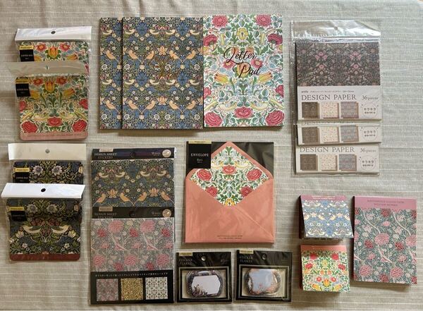 新品 福袋 18点 ウィリアムモリス 便箋 付箋 アルミバック シール メモ コラボ