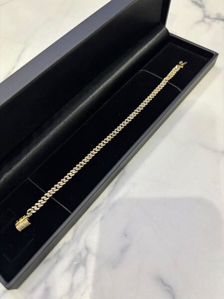 アヴァランチ アバランチ ダイヤモンド 10K イエローゴールド マイアミブレスレット 幅4.8mm 19cm