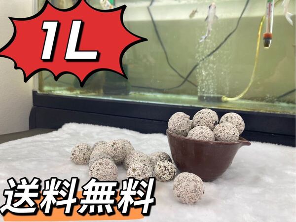 水質浄化最強ろ材濾過材ボールろ材 納豆菌入り多孔質パワーボール1L当日発送 アクアリウム 金魚 熱帯魚 水草 メダカ 淡水魚 アロワナ
