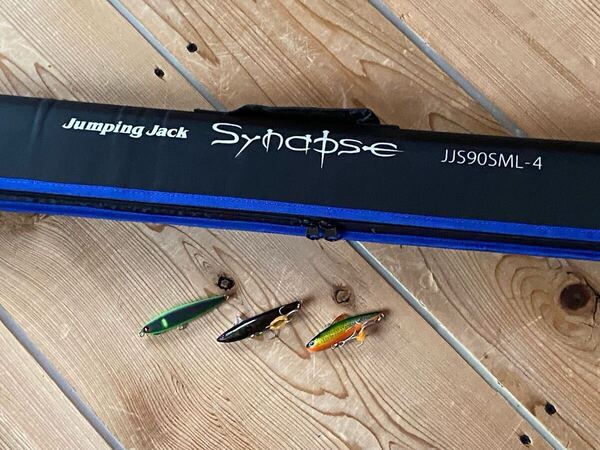 ★ 送料無料ティムコ スピニングロッドジャンピングジャックシナプスsynapse JJS90SML-4 並継 4ピース パックロッド中古品★オマケ付き