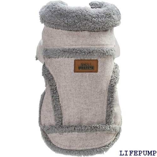 Suerba ペット服 ジャケット 防寒 コート ドッ 小型犬 中型犬 大型犬 冬服 洋服 ライトブラウン L 17295
