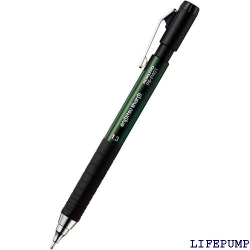 コクヨ シャープペン 鉛筆シャープ TypeM ラバーグリップ 1.3mm 緑 PS-P401G-1P 17451