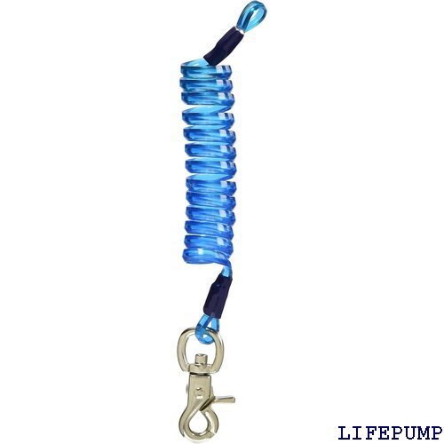 LLB SPORTS エルエルビースポーツ カラビナ付 コイルコード L 長さ約22cm ブルー 1101 17654