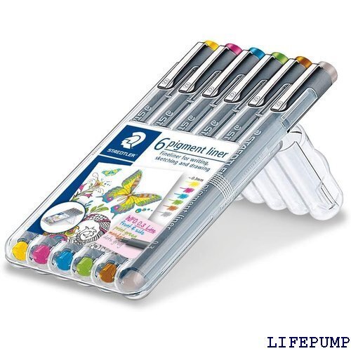 ステッドラー STAEDTLER 水性ペン ピグメントライナー 6色セット 0.3mm 30803S2SB6 17908