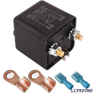 Kiligen 24V DC 100A自動車用リレー自 ターター用 2ピンフットプリント+2ターミナル 1セット 18152