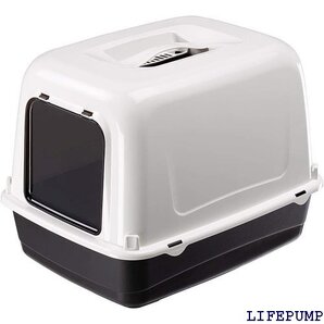 ファープラスト 猫用トイレ本体 CLEAR CAT 10 ブラック キャットトイレ 猫 トイレ カバー付き 18287