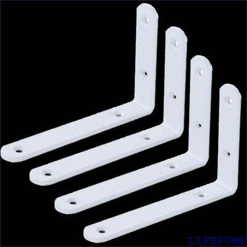 ルボナリエ 棚受け 金具 ブラケット L字型 ホワイト イアン シングル シェルフ 白 145x110mm 4個 18307