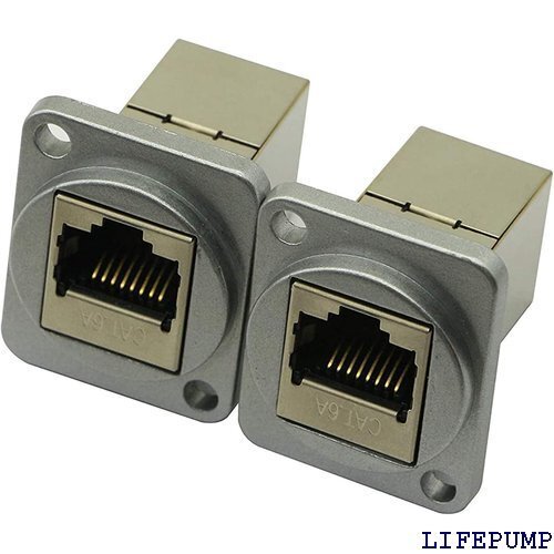RJ45カプラインラインカプラCAT.A6。ウォールプ ットケーブル延長アダプタメス - メス F/F 2パック 18342