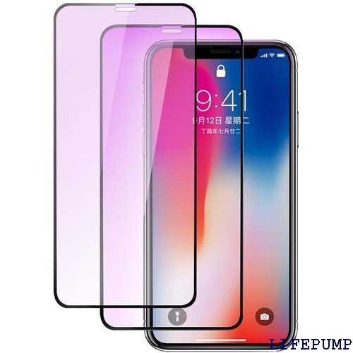ブルーライトカット iPhone X/XS ガラスフィ 枚セットアイフォン X/XS 強化ガラス液晶保護フィルム 18500