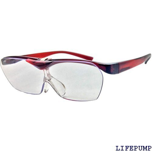 Face Trick glasses 両手が使えるメガ メガネクリーナ―セット 1.8倍レッド FTL04-5S 18512