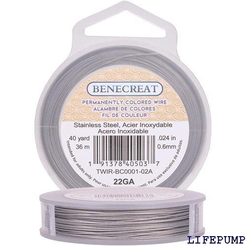 BENECREAT 36m/巻き線径0.6mmクラフト ステンレスワイヤー ビーズ通し アクセサリー作り 手工芸 18621