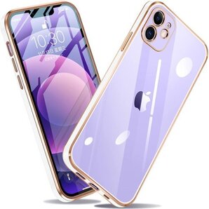 iPhone 12 mini ケース 透明 薄型 軽量 撃 メッキ加工 バンパー ストラップホール付き ホワイト 338