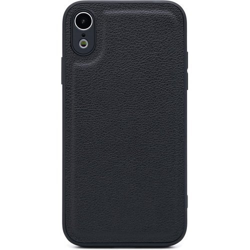 レザー 革 調 iPhone XR ケース 黒 おしゃれ ブラック ソフト 耐衝撃ケース スマホケース 493