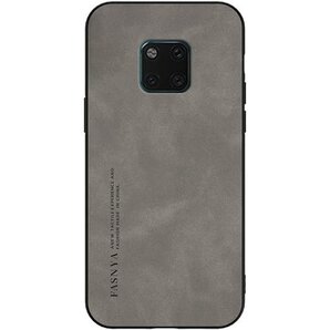 ケース Huawei Mate20 Pro 人気 レザ 反指紋 滑り防止 耐汚れ エンティティキー - グレー 504