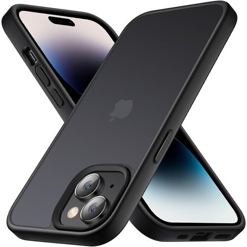 iPhone 15 用 ケース 半透明 衝撃吸収 米軍 ル付き 6.1インチ アイフォン 15用カバー ブラック 575