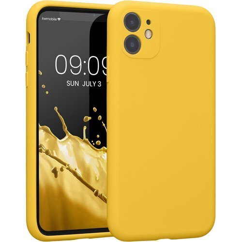 kwmobile スマホケース Apple iPhon シリコン カバー 耐衝撃 傷防止 - まばゆい イエロー 668