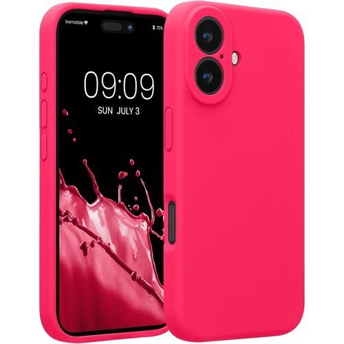 kwmobile スマホケース Apple iPhon PU シリコン カバー 耐衝撃 傷防止 - ネオンピンク 696