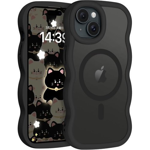 DOMAVER iPhone 15 ケース Magsa 撃 アイフォン15 スマホケース 6.1インチ ブラック 770