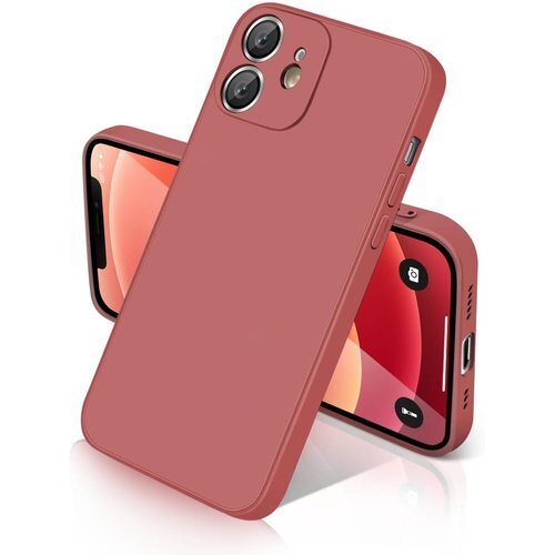 iphone 12 ケース シリコン 滑り止め 耐衝撃 ヤレス充電対応 12ケース 6.1インチ用 ローズレッド 794