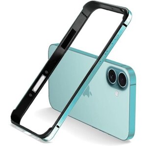 YMXPY iPhone16 アルミバンパー ケース トラップ穴 耐衝撃 バンパー ティール iphone16 799