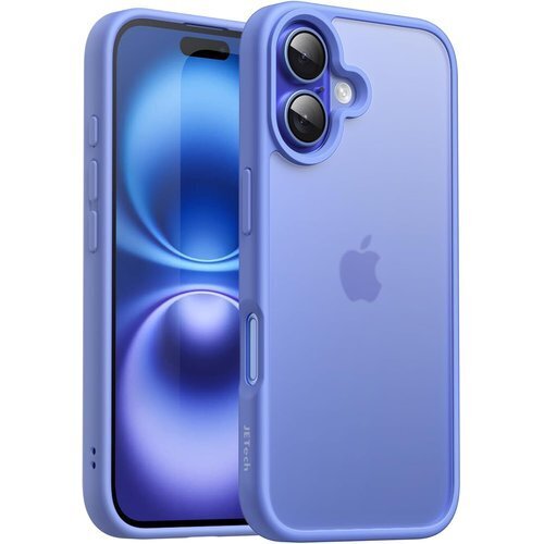 JETech iPhone 16 6.1インチ用 マッ 消しの半透明背面 スマホカバー 指紋防止 ウルトラマリン 836