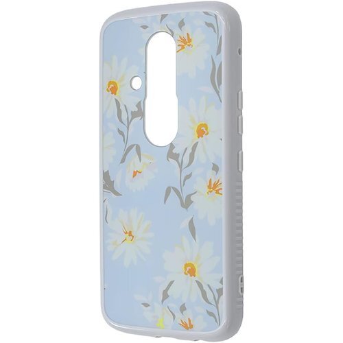 レイ・アウト らくらくスマートフォン F-53E ケー ス 耐衝撃 花柄_ブルー RT-FRS24IMD1/FA 883