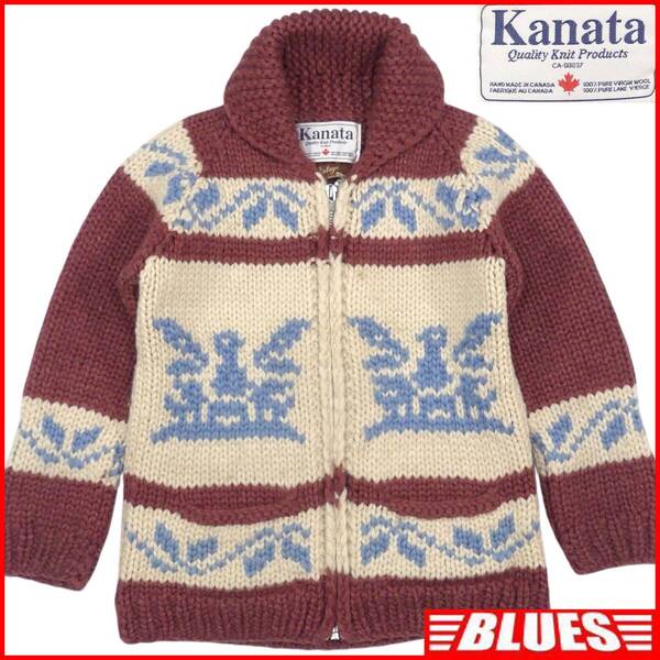 即決★カナダ製 KANATA★メンズ L位 カウチンセーター カナタ 90s ヴィンテージ 復刻 ウール ニット セーター カーディガン