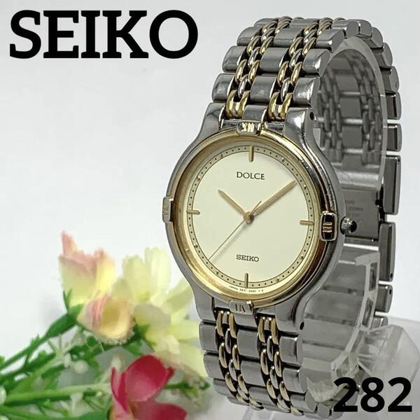282 稼働品 SEIKO メンズ 腕時計 セイコー DOLCE ドルチェ ゴールド 電池交換済 クオーツ式 美品 人気 希少 ビンテージ