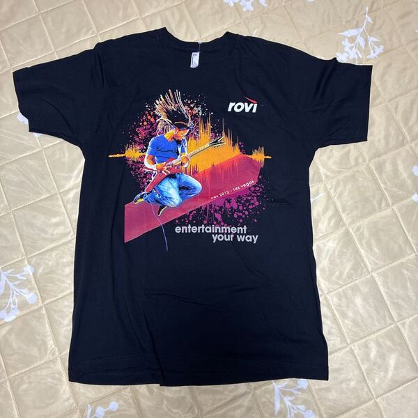 rovi ヴィンテージTシャツ 音楽 ランダムスター ces2012Las Vegas ラスベガス アメリカ製 古着 L