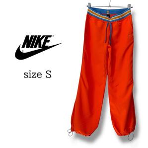 NIKE ナイキ オレンジ メッシュ素材 トレーニングパンツ ボトムス S