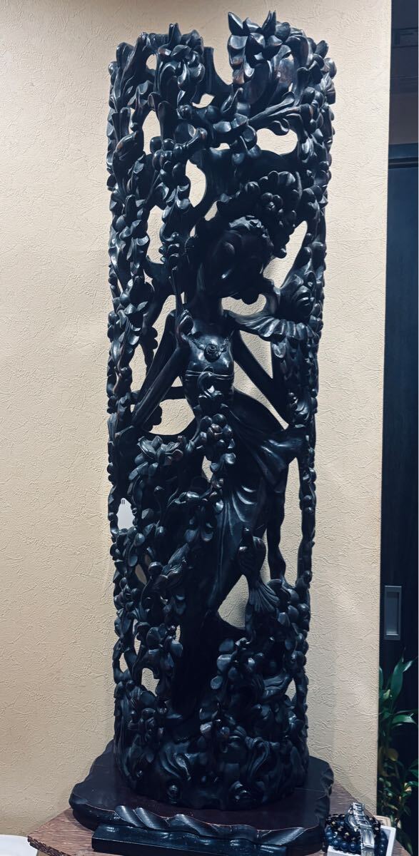 Y2179 細密彫刻 極上 置物 チベット女神像 総重量646.1g ten