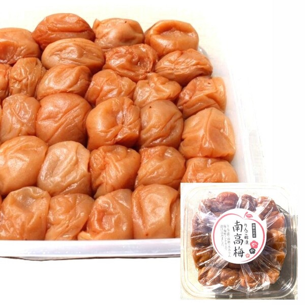 39【無添加 こだわりの一品 りんご酢漬 南高梅 400g 塩分8% 和歌山 梅干し 梅干 梅 紀州南高梅