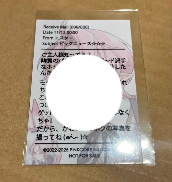 ■ NUカーニバル ぬカニ ■ エスター アニカフェ アニメイトカフェ 3rd anniversary 特典 フォトカード