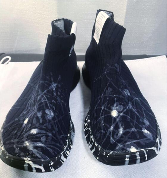 Maison Margiela マルジェラ ペイント ハイカットスニーカー スリッポン メンズ 26㎝