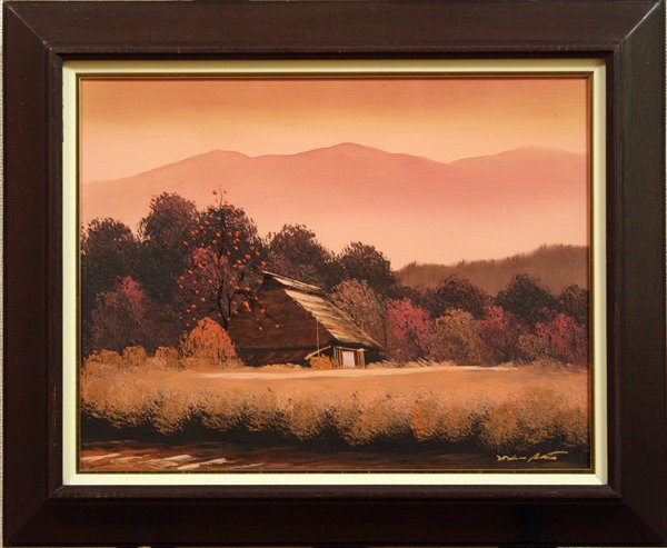 Amazon.co.jp: 羽中田晴夫 真筆 長野県 安曇野 春夏秋冬 風景画