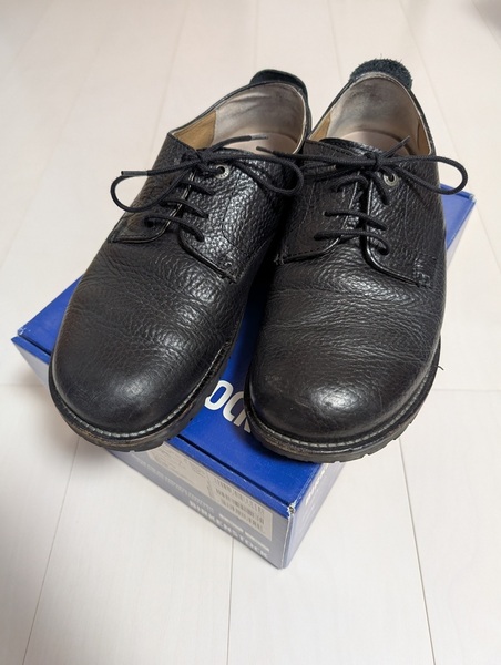 【41/26.5cm相当|シボ革】BIRKENSTOCK/ビルケンシュトック Gilford/ギルフォード プレーントゥ レザーシューズ /ブラック