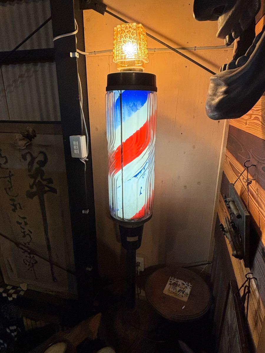 最終値下げ　新品未使用アンティークレトロサインポール白黒 中古】大阪サイン 『壁付けサインポール（ブラケット付き）EE