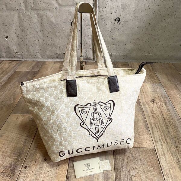 本物☆GUCCI グッチ GG MUSEO ミュゼオ キャンバス トートバッグ ベージュ ハンドバッグ 軽量 A4 オールド ヴィンテージ レディース メンズ