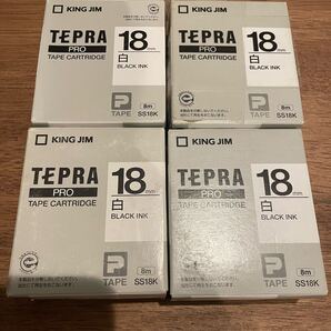 送料無料 テプラ TEPRA PRO キングジム 18mm白 4個セット