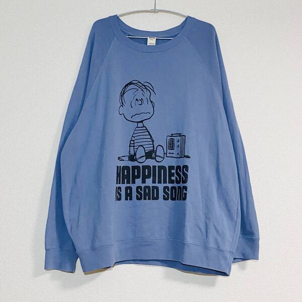 美中古 ユニクロ UT ピーナッツ スウェットシャツ ブルー XL 341-475082(43-03) UNIQLO PEANUTS スヌーピー チャーリーブラウン