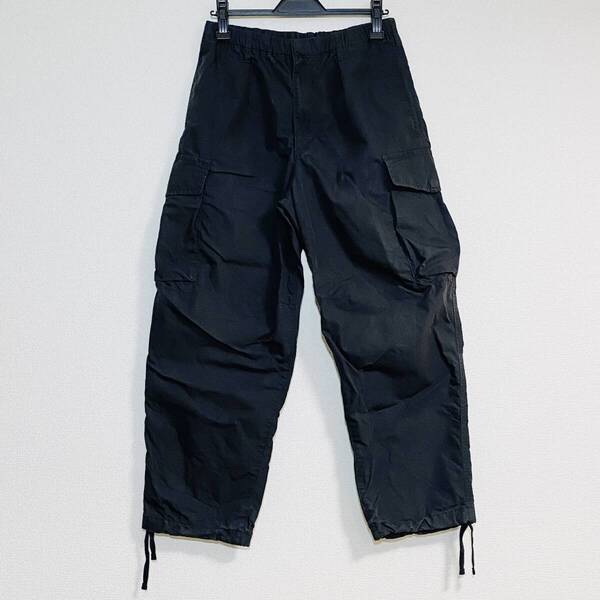 中古 ユニクロ U ワイドフィットパラシュートカーゴパンツ ブラック S UNIQLO 321-460268(33-05) イージー ワーク BLACK
