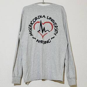 古着 MISERICORDIA UNIVERSITY ~NURSING~ L/S Tシャツ GREY M GILDAN ミゼリコルディア大学 看護医療学部 TEE ロンT ギルダン DryBlend