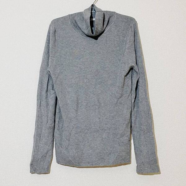 GU women リブ タートルネック セーター グレー XL 251-351312 ジーユー ニット インナー レイヤー 長袖 ユニクロ UNIQLO