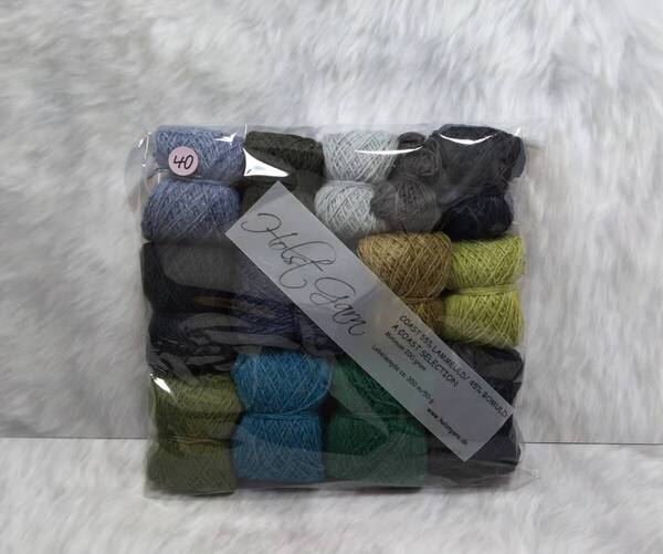 毛糸 Holst Garn ホルストガーン セレクション COAST ウール55% コットン45% 約200g ブルー&グレー&グリーン系 海外 (40)