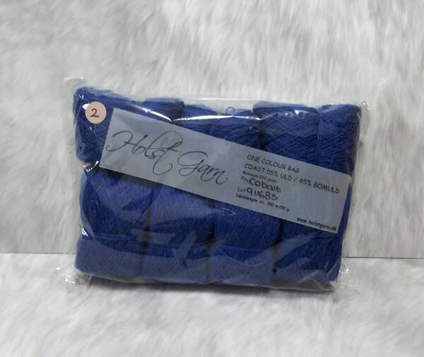 輸入 毛糸 Holst Garn ホルストガーン ワンカラーバッグ COAST コースト ウール55% コットン45% 約200g Cobalt 海外 (2)